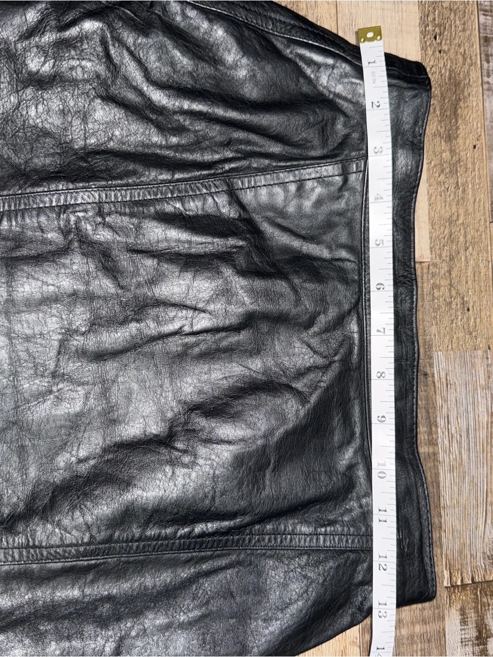 Vintage Winlit Black Genuine Leather Pencil Skirt Womens Size 2/4 90s Y2K